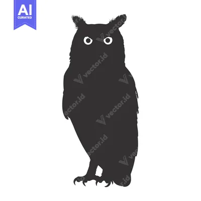 Silhouette of an Owl with Large Eyes