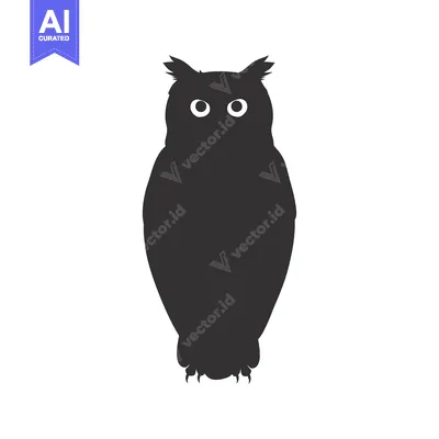 Popular premium asset: Silhouette of an Owl with Large Eyes