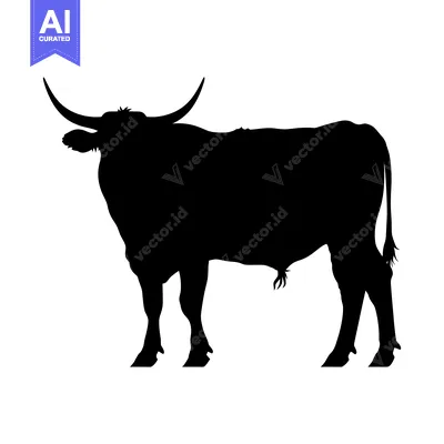Aset desain premium: Silhouette of a Texas Longhorn Bull