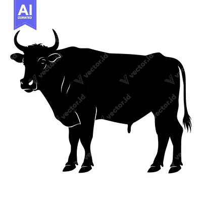 Popular premium asset: Black Silhouette of a Bull Standing Sideways