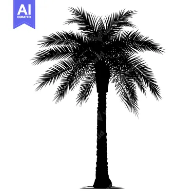Popular premium asset: Silhouette of a Tall Palm Tree with Fronds