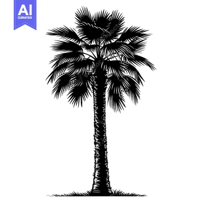 Aset premium populer: Black and White Silhouette of a Palm Tree