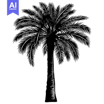 Aset premium populer: Black and White Silhouette of a Palm Tree