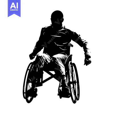 Aset desain premium: Silhouette of a Person in a Wheelchair
