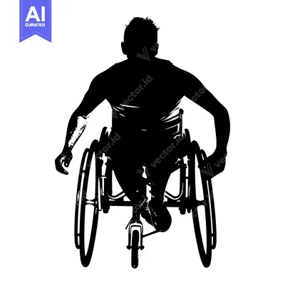 Popular premium asset: Silhouette of a person in a wheelchair
