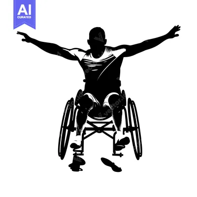 Silhouette of a Man in a Wheelchair Reaching Outward