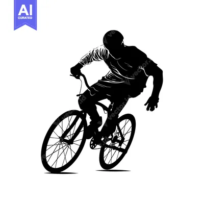 Premium design asset: Silhouette of a Cyclist Riding a Bicycle