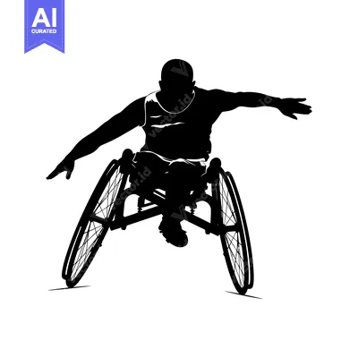 Aset premium populer: Silhouette of a Person in a Wheelchair Reaching Out
