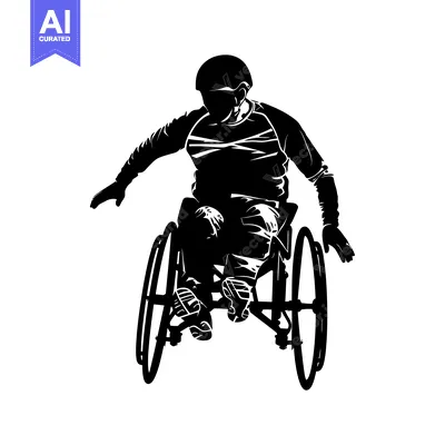 Aset premium populer: Black and White Silhouette of a Person in a Wheelchair