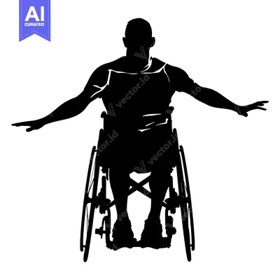 Popular premium asset: Silhouette of a Person in a Wheelchair with Outstretched Arms