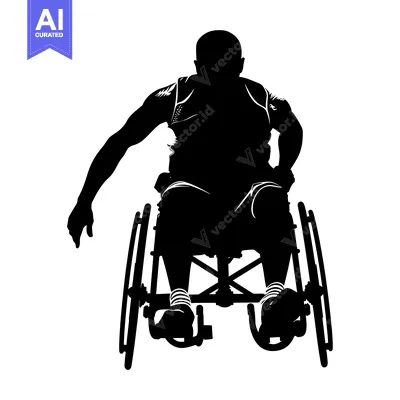 Aset premium populer: Silhouette of a Man in a Wheelchair