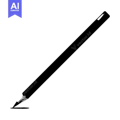 Aset premium populer: Black and White Silhouette of a Pencil Drawing a Line