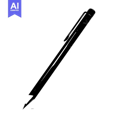 Aset desain premium: Black and White Sketch of a Pencil