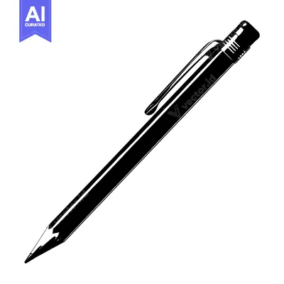 Aset premium populer: A Black and White Illustration of a Pencil with an Eraser