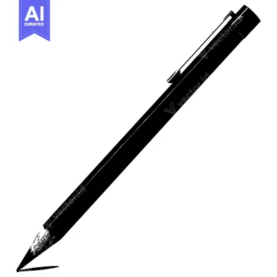Aset premium populer: Black and white silhouette of a pencil with eraser writing a line