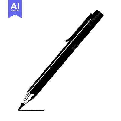 Aset premium populer: Black and White Silhouette of a Pencil Drawing a Line