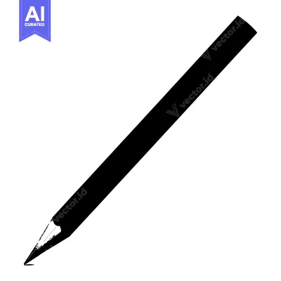 Aset desain premium: A Black and White Pencil Drawing a Line on a White Background