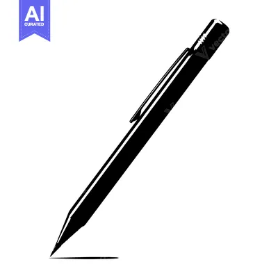 Aset desain premium: A Black and White Silhouette of a Pencil Drawing a Line