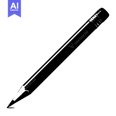 Popular premium asset: A Black and White Illustration of a Pencil on a White Background