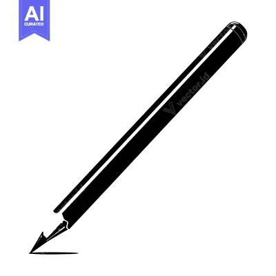 Aset desain premium: Black and White Illustration of a Pencil Drawing a Line