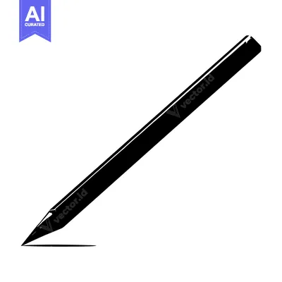 Aset desain premium: A black and white pencil with a sharp point drawing a line