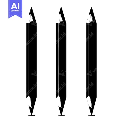 Aset premium populer: Three Sharpened Black Pencils with White Tips