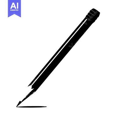 Aset premium populer: Black and White Illustration of a Pencil Drawing a Line