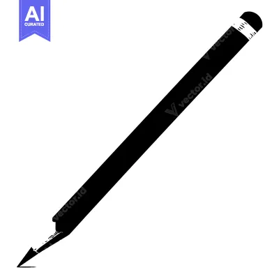 A Black and White Illustration of a Pencil with a Sharpened Point