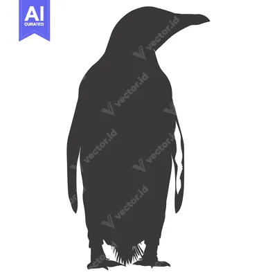 Popular premium asset: Black and White Silhouette of a Penguin Standing