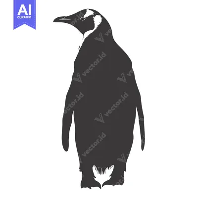 Aset premium populer: Silhouette of a penguin standing on a white background