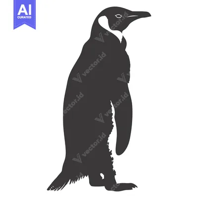 Popular premium asset: Black and White Silhouette of a Standing Penguin