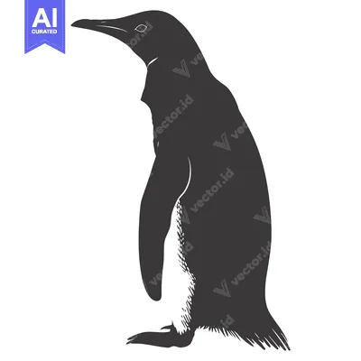Aset premium populer: A Silhouette of a Standing Penguin