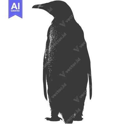 Premium design asset: Silhouette of a Penguin Standing Tall