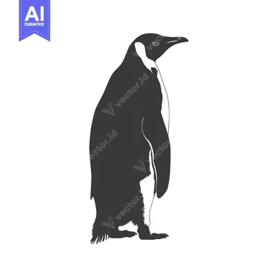 Aset desain premium: A Silhouette of a Standing Penguin
