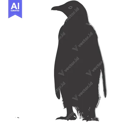 Popular premium asset: Silhouette of a Penguin Standing on a White Background