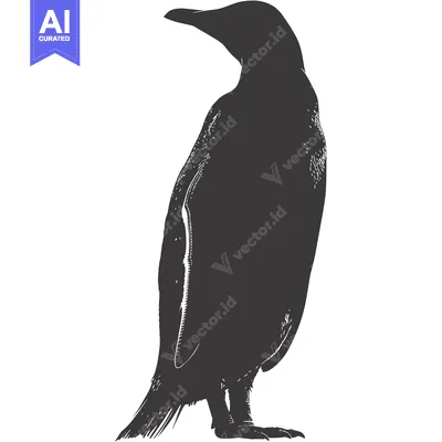 Premium design asset: Silhouette of a Standing Penguin