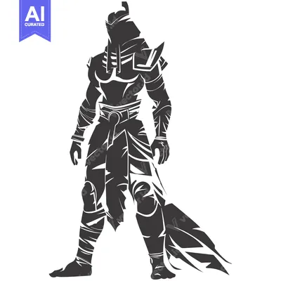 Popular premium asset: Silhouette of a Warrior in Armor with a Long Cloak