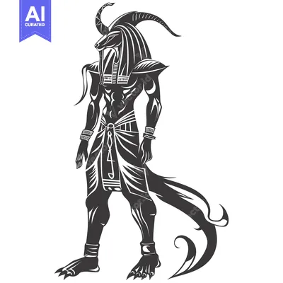 Anubis, the Egyptian God of the Dead, with a Jackal Head and Human Bod