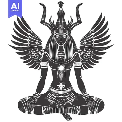 Aset premium populer: Winged Egyptian God in Lotus Position