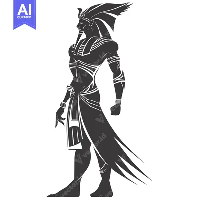Aset premium populer: Silhouette of an Egyptian Pharaoh in Traditional Attire