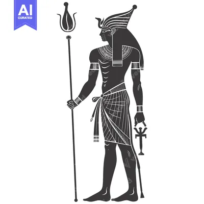 Aset premium populer: Egyptian God Anubis Holding Ankh Symbol and Staff