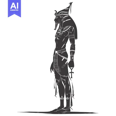 Silhouette of an Egyptian Pharaoh in Traditional Attire