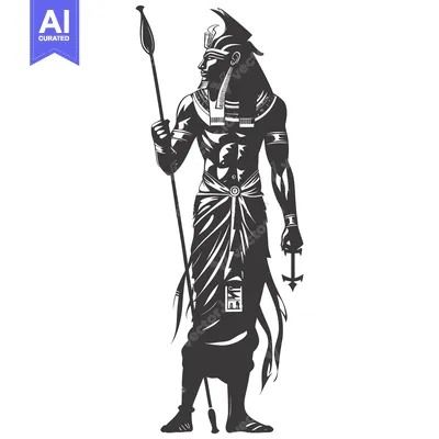 Aset premium populer: Egyptian God Holding a Staff and a Symbol