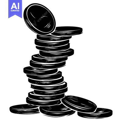Premium design asset: A Stack of Black and White Coins