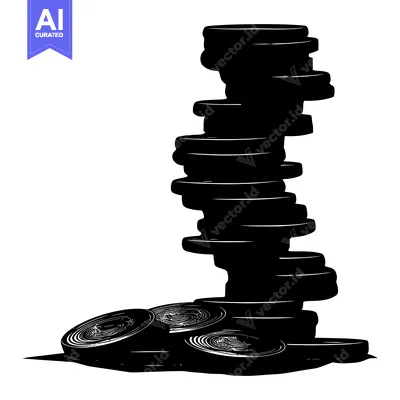 Aset desain premium: A Stack of Onion Slices in Silhouette
