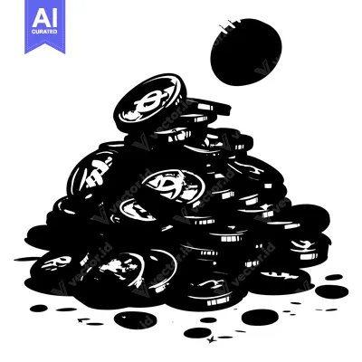 Popular premium asset: A Black and White Illustration of a Stack of Coins with a Single Coin