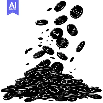 Aset premium populer: A Pile of Black and White Coins Falling