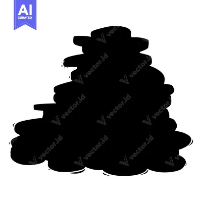 Popular premium asset: A Stack of Circular Objects in Silhouette