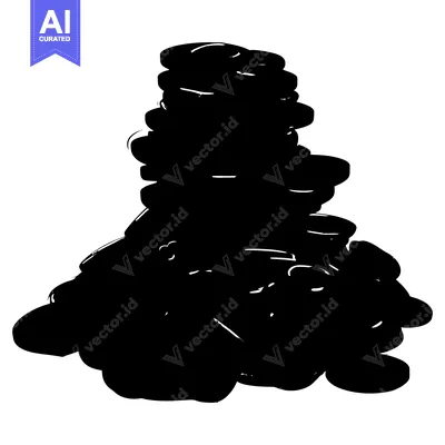 Aset premium populer: Stack of Coins with a Pile of Coins at the Base