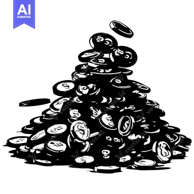 Popular premium asset: A Large Pile of Black and White Coins